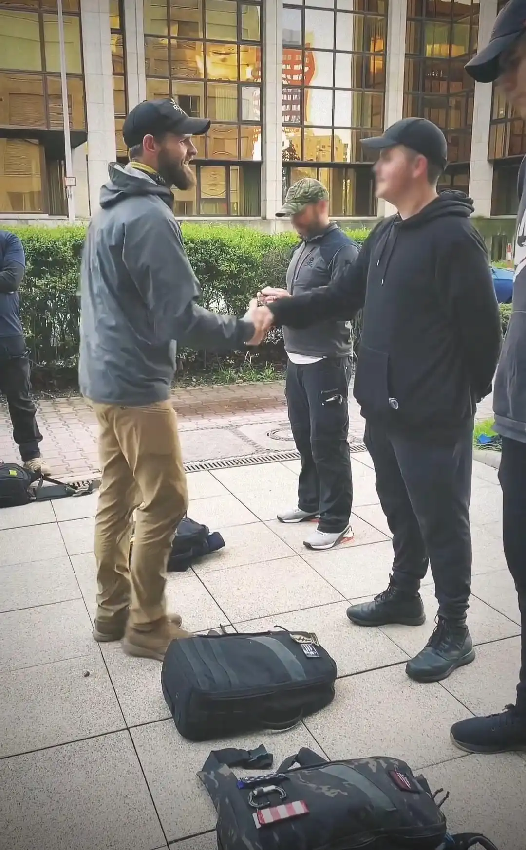 Image: Participant gets patched and the patch is transferred through a handshake